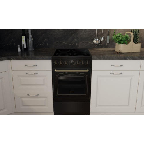 Плита Gorenje електрична склокерамічна, 70л, ExtraSteam, 50x60см, чорний
