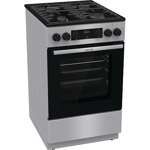 Плита Gorenje комбінована, 70л, 50x60см, дисплей, чавун, нерж