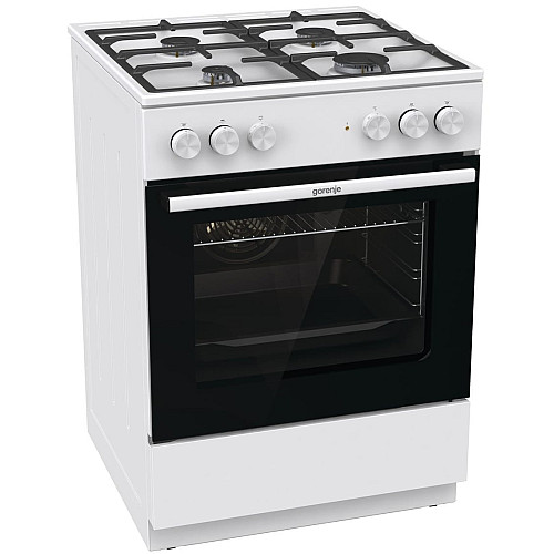 Плита Gorenje комбинированная, 71л, 60x60см, чугун, белый