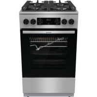Плита Gorenje комбінована, 70л, 50x60см, дисплей, IconLed, газ на склі, чавун, нерж