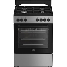 Плита Beko комбинированная, 66л, 60x60см, конвекция, серебристый