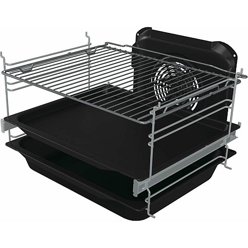 Плита Gorenje электрическая стеклокерамическая, 70л, 50x60см, дисплей, приготовление с паром, программатор, белый