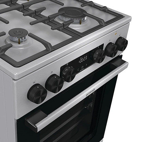 Плита Gorenje комбінована, 70л, 50x60см, метал. кришка, дисплей, чавун, нерж