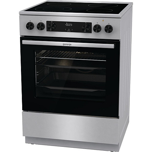 Плита Gorenje електрична склокерамічна, 71л, 60x60см, дисплей, програматор, нерж