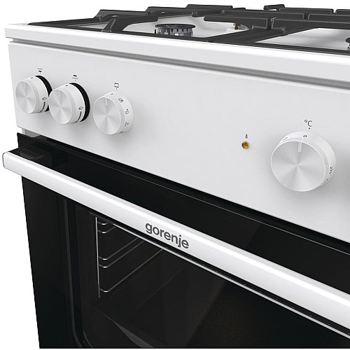 Плита Gorenje комбинированная, 71л, 60x60см, чугун, белый