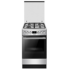 Плита Hansa комбінована, 50х60см, 65л, чавун, газ контр., дисплей, сірий