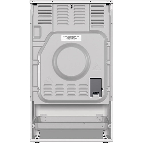 Плита Gorenje электрическая стеклокерамическая, 70л, 50x60см, дисплей, приготовление с паром, программатор, белый