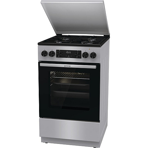 Плита Gorenje комбинированная, 70л, 50x60см, дисплей, IconLed, эмалированные, нерж.
