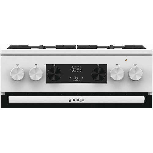 Плита Gorenje комбинированная, 70л, 50x60см, дисплей, чугун, белый
