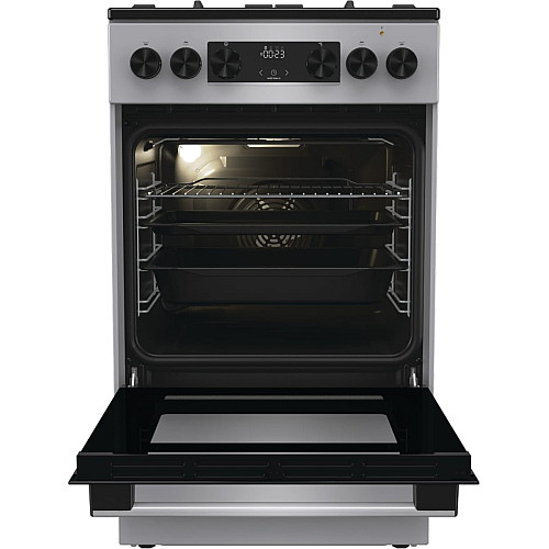 Плита Gorenje комбінована, 70л, 50x60см, дисплей, чавун, нерж