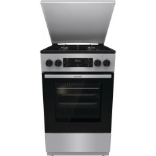 Плита Gorenje комбінована, 62л, 50x60см, метал. кришка, дисплей, емальовані реш, титан