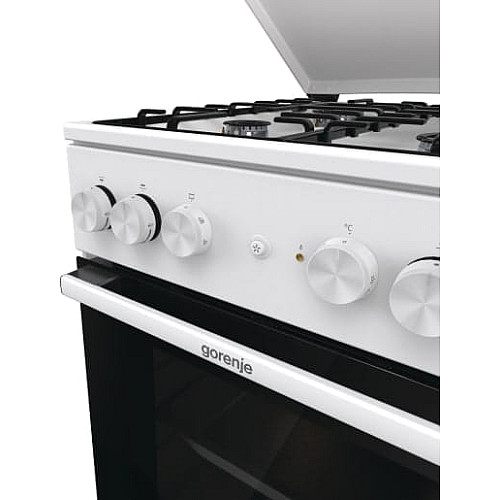 Плита Gorenje комбінована, 68л, 50x60см, емальовані реш, з кришкою, білий