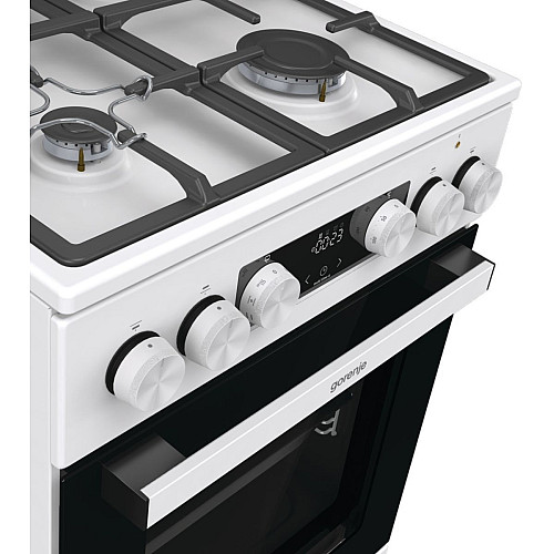 Плита Gorenje комбінована, 70л, 50x60см, IconLed, чавун, з кришкою, білий