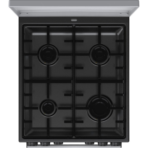 Плита Gorenje комбінована, 70л, 50x60см, метал. кришка, дисплей, IconLed, емальовані реш, титан