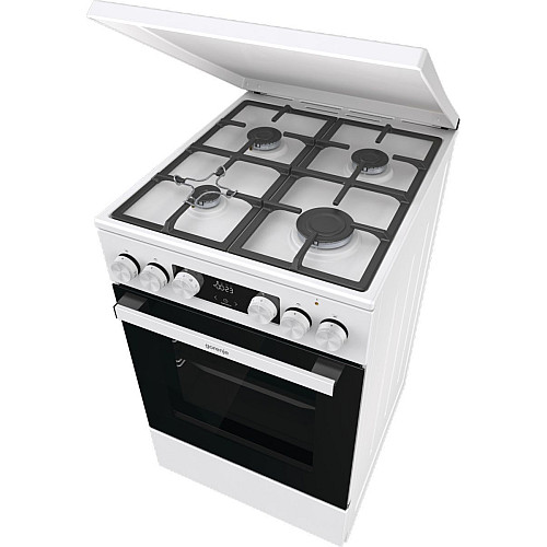 Плита Gorenje комбінована, 70л, 50x60см, IconLed, чавун, з кришкою, білий