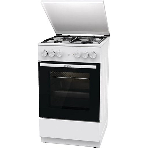 Плита Gorenje комбінована, 68л, 50x60см, емальовані реш, з кришкою, білий