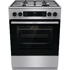 Плита Gorenje комбінована, 71л, 60x60см, дисплей, емальовані реш, програматор IconLed,нерж