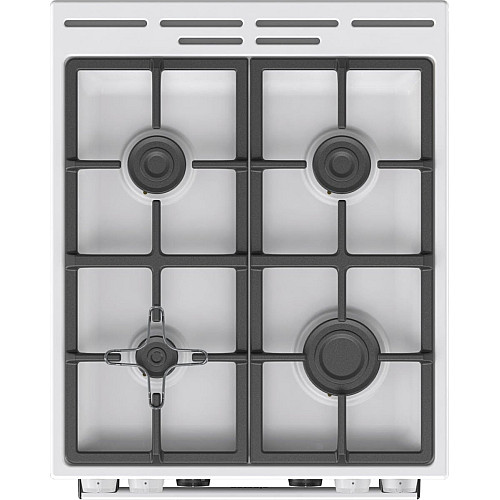 Плита Gorenje комбинированная, 70л, 50x60см, дисплей, IconLed, чугун, белый