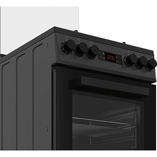 Плита Beko комбинированная, 60л, 50x60см, дисплей, конвекция, чугун, черный