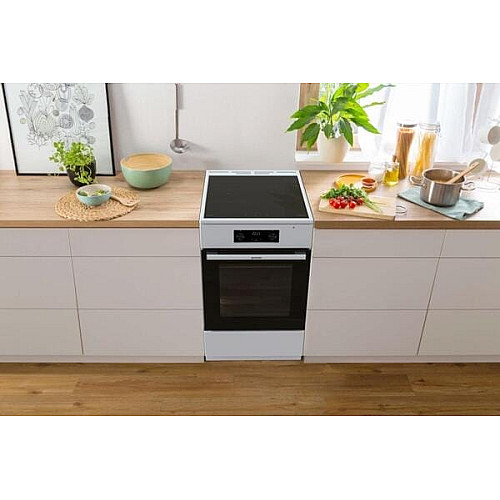 Плита Gorenje електрична індукційна, 70л, 50x60см, дисплей, програматор IconLed, поєднання конфорок, білий