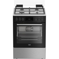 Плита Beko комбінована, 72л, 60x60см, дисплей, конвекція, чавун, чорний