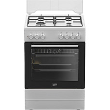 Плита Beko комбинированная, 66л, 60x60см, конвекция, белый