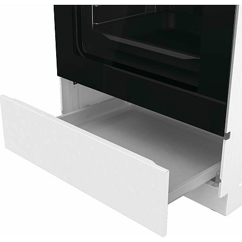 Плита Gorenje комбинированная, 71л, 60x60см, дисплей, IconLed, чугун, белый