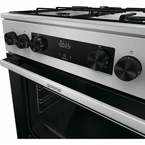 Плита Gorenje комбінована, 71л, 60x60см, дисплей, емальовані реш, програматор IconLed,нерж