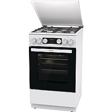 Плита Gorenje комбінована, 70л, 50x60см, IconLed, чавун, з кришкою, білий