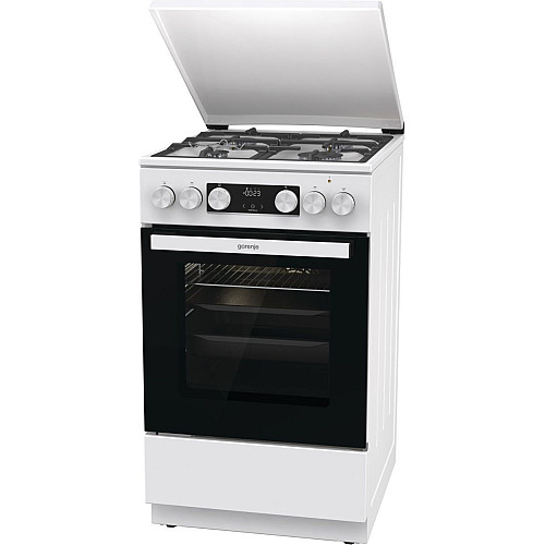 Плита Gorenje комбінована, 70л, 50x60см, IconLed, чавун, з кришкою, білий