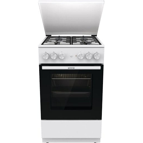 Плита Gorenje комбінована, 68л, 50x60см, емальовані реш, з кришкою, білий