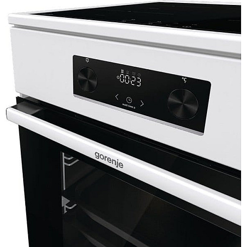 Плита Gorenje електрична індукційна, 70л, 50x60см, дисплей, програматор IconLed, поєднання конфорок, білий