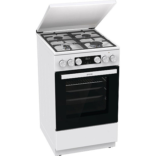 Плита Gorenje комбінована, 70л, 50x60см, IconLed, чавун, з кришкою, білий