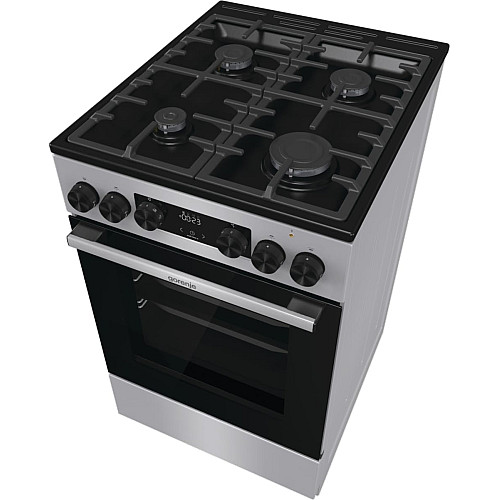 Плита Gorenje комбінована, 70л, 50x60см, дисплей, чавун, нерж