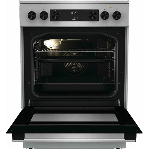 Плита Gorenje електрична склокерамічна, 71л, 60x60см, дисплей, програматор, нерж