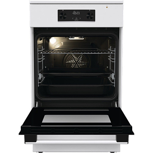 Плита Gorenje електрична індукційна, 70л, 50x60см, дисплей, програматор IconLed, поєднання конфорок, білий