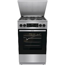 Плита Gorenje комбінована, 70л, 50x60см, метал. кришка, дисплей, чавун, нерж