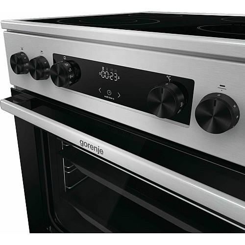 Плита Gorenje електрична склокерамічна, 71л, 60x60см, дисплей, програматор, нерж