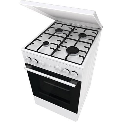 Плита Gorenje комбінована, 68л, 50x60см, емальовані реш, з кришкою, білий