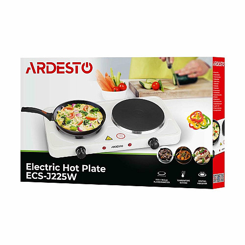 Плитка настольная ARDESTO электрическая, конфорок - 2, на 1кВт + 1.5кВт, управление - мех., белый