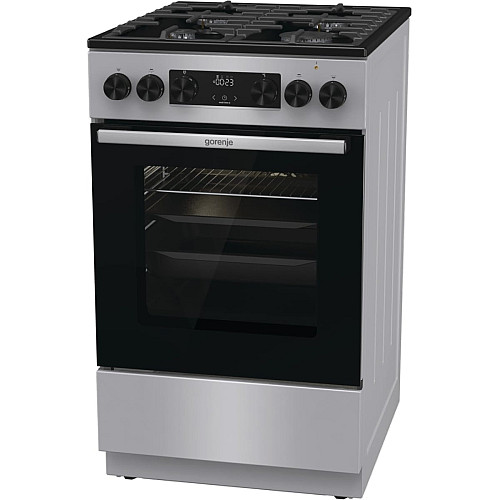 Плита Gorenje комбінована, 70л, 50x60см, дисплей, чавун, нерж