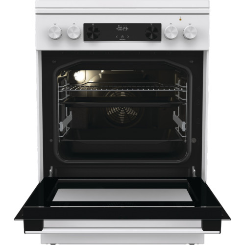 Плита Gorenje комбінована, 71л, 60x60см, дисплей, чавун,з кришкою, програматор IconLed, білий