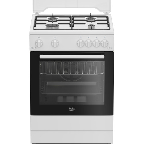 Плита Beko газова, 64л, 60x60см, таймер, білий
