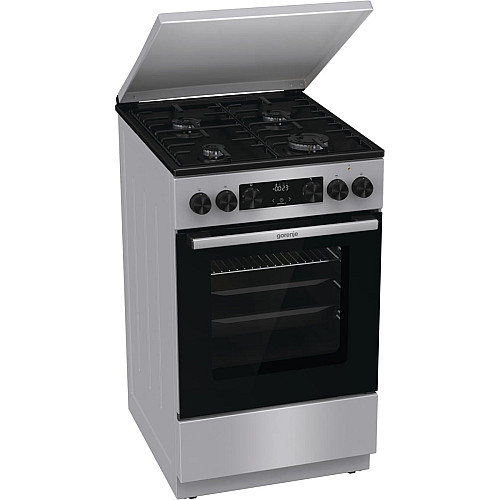 Плита Gorenje комбинированная, 70л, 50x60см, дисплей, IconLed, эмалированные, нерж.