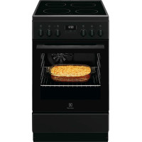 Плита Electrolux электрическая стеклокерамическая, 57л, 50x60см, дисплей, конвекция, черный матовый
