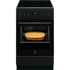 Плита Electrolux електрична склокерамічна, 57л, 50x60см, дисплей, конвекція, чорний матовий