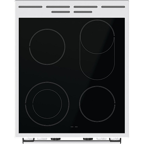Плита Gorenje электрическая стеклокерамическая, 70л, 50x60см, дисплей, приготовление с паром, программатор, белый