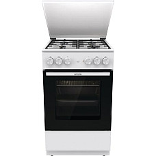 Плита Gorenje комбінована, 68л, 50x60см, емальовані реш, з кришкою, білий