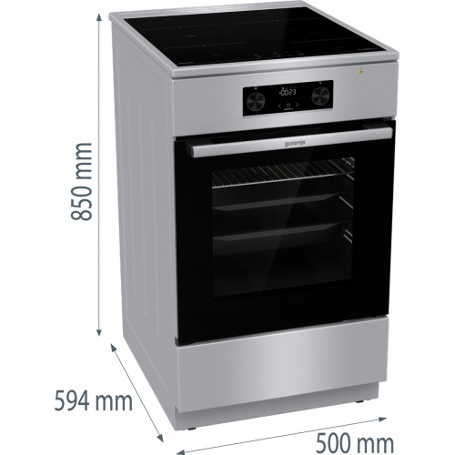 Плита Gorenje електрична індукційна, 70л, 50x60см, дисплей, IconLed, нерж