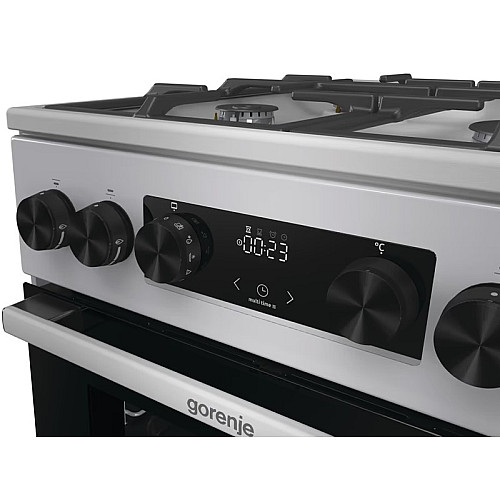 Плита Gorenje комбінована, 70л, 50x60см, дисплей, чавун, нерж